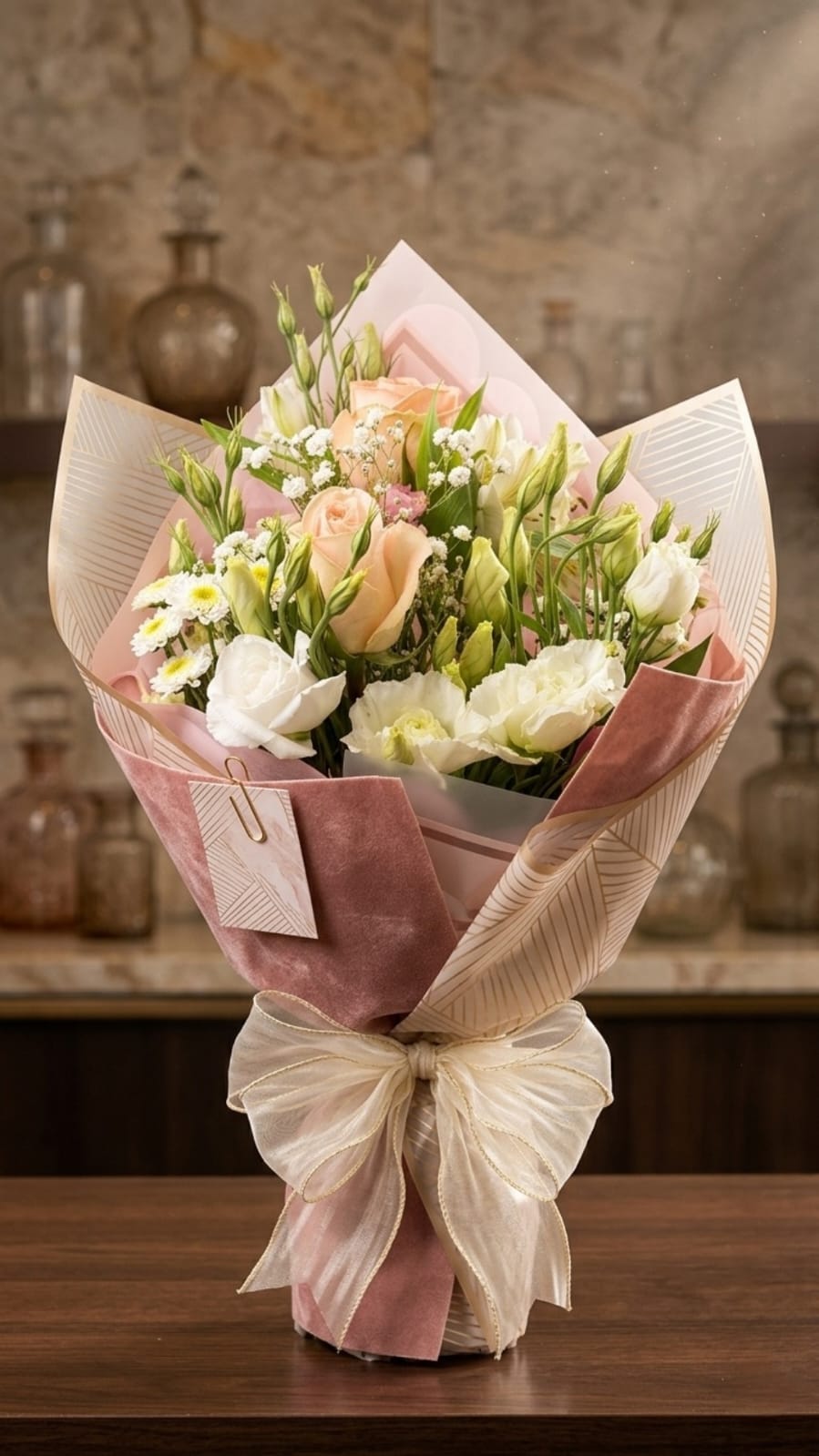 Detalle del arreglo floral Suave Amanecer